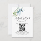 Modern Watercolor Eucalyptus Greenery Wedding RSVP Karte (Vorderseite)