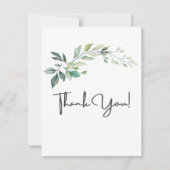 Modern Watercolor Eucalyptus Leaves Greenery Dankeskarte (Vorderseite)