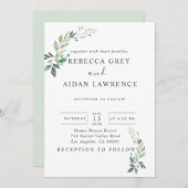 Modern Watercolor Eucalyptus Leaves Greenery Einladung (Vorne/Hinten)