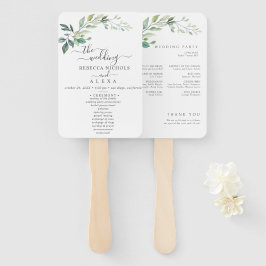 Modern Watercolor Eucalyptus Leaves Greenery Fächer