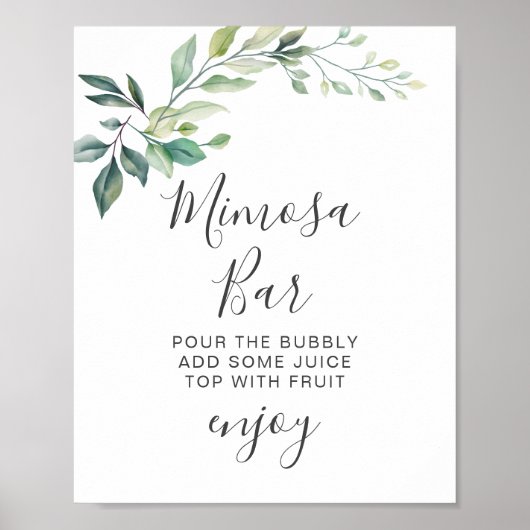 Modern Watercolor Eucalyptus Leaves Greenery Poster (Vorne)
