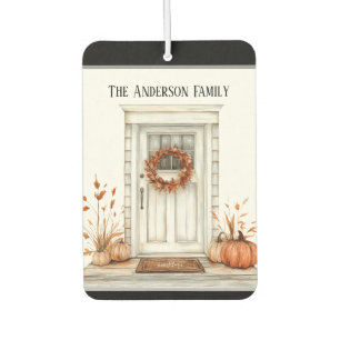 Modern Watercolor Fall Zuhause - Familienname Autolufterfrischer