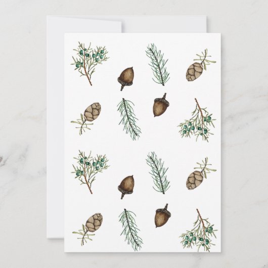 Modern Watercolor Floral Foto Weihnachtskarte (Rückseite)