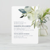 Modern Watercolor Floral Taufe Einladung (Stehend Vorderseite)