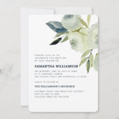 Modern Watercolor Floral Taufe Einladung (Vorderseite)