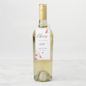 Modern Watercolor Flowers Bridal Shower Flaschenanhänger (Auf Flasche)