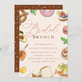 Modern Watercolor Food Script Brautparty Brunch Einladung (Vorne/Hinten)