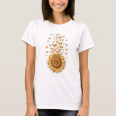 Modern Watercolor Gelbe Sonnenblume Schmetterling T-Shirt (Vorderseite)