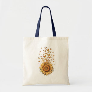 Modern Watercolor Gelbe Sonnenblume Schmetterling Tragetasche