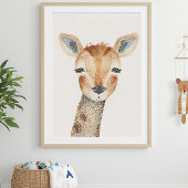 Modern Watercolor Giraffe Nursery Wall Art Poster