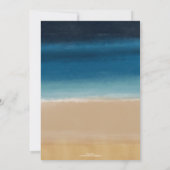 Modern Watercolor Gold Blue Beach Einladung (Rückseite)