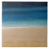 Modern Watercolor Gold Blue Beach Fliese (Vorderseite)
