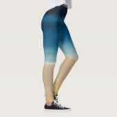 Modern Watercolor Gold Blue Beach Leggings (Rechts)