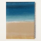 Modern Watercolor Gold Blue Beach Planer (Rückseite)
