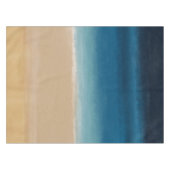 Modern Watercolor Gold Blue Beach Tischdecke (Vorderseite (Horizontal))