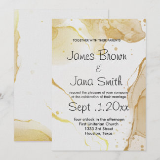 Modern Watercolor Gold Einladung