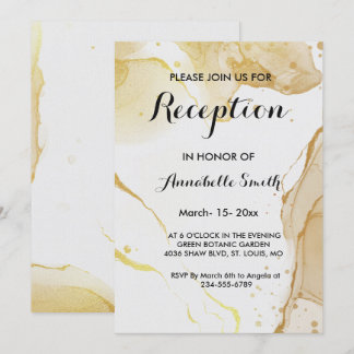 Modern Watercolor Gold Empfang Einladung