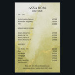 Modern Watercolor Gold Glitter Flyer<br><div class="desc">Moderner,  Aquarell,  Gold Glitzer Flyer. auf beiden Seiten. Entworfen für Designer,  Stylist,  Lounges,  Haar- und Schminkkünstler,  Nägel und Lash Künstler,  Wellness Center und vieles mehr.</div>