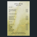 Modern Watercolor Gold Glitter Flyer<br><div class="desc">Moderner,  Aquarell,  Gold Glitzer Flyer. auf beiden Seiten. Entworfen für Designer,  Stylist,  Lounges,  Haar- und Schminkkünstler,  Nägel und Lash Künstler,  Wellness Center und vieles mehr.</div>