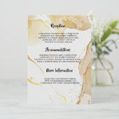 Modern Watercolor Gold Hochzeitsprogramm Einladung (Stehend Vorderseite)