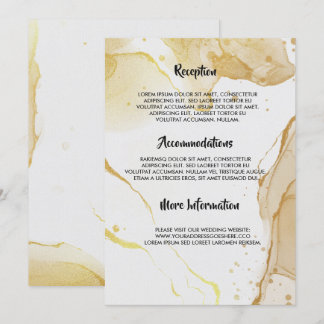 Modern Watercolor Gold Hochzeitsprogramm Einladung