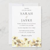 Modern Watercolor Gold Leaf Hochzeitsfeier Einladung (Vorderseite)