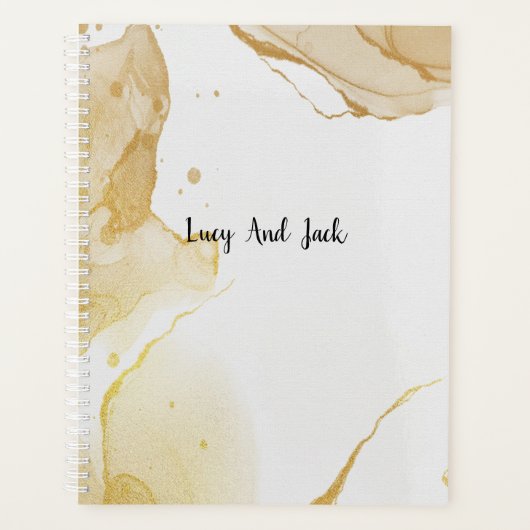 Modern Watercolor Gold Planer (Vorderseite)