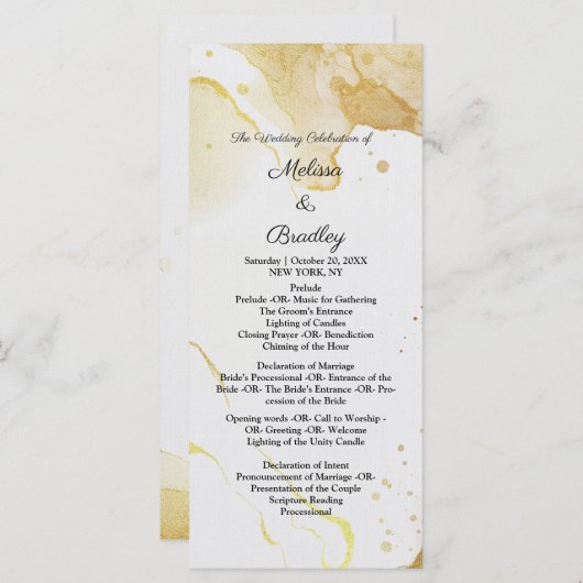 Modern Watercolor Gold Programm (Vorne/Hinten)