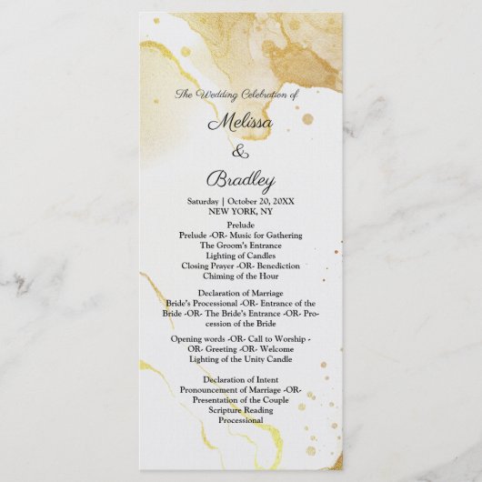 Modern Watercolor Gold Programm (Vorderseite)