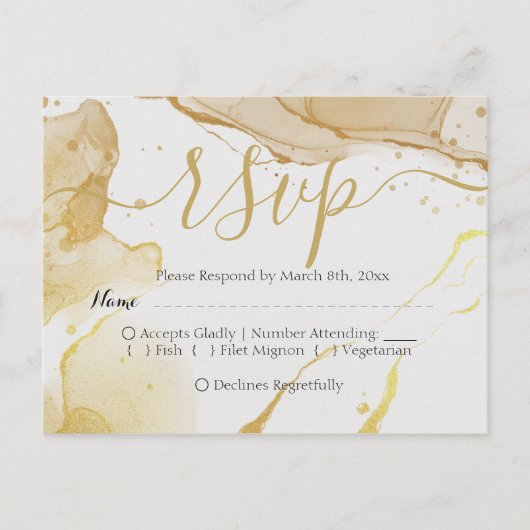 Modern Watercolor Gold UAWG Postcard Postkarte (Vorderseite)