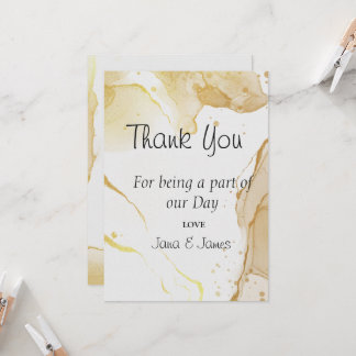 Modern Watercolor Gold Vielen Dank für Ihre Einlad Einladung