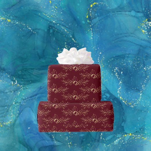 Modern Watercolor Golden Christmas Geschenkpapier