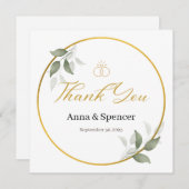 Modern Watercolor Green Danke Gastgeschenk Hochzei Einladung (Vorne/Hinten)