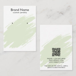 Modern Watercolor Green Jewelry Display Card Visitenkarte