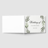 Modern Watercolor Green Leaf Wedbook Gästebuch (Voll)