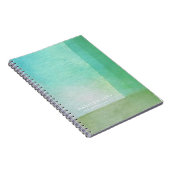 Modern Watercolor Green Lines Designer Spiralnote Notizblock (Rechte Seite)