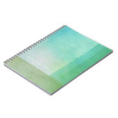 Modern Watercolor Green Lines Designer Spiralnote Notizblock (Linke Seite)