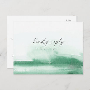 Modern Watercolor Green Song Request UAWG Postcard Einladungspostkarte