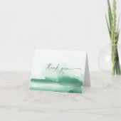 Modern Watercolor Green Thank | You Card Dankeskarte (Vorderseite)