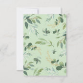 Modern Watercolor Greenerie Erster Heiliger Kommun Einladung (Rückseite)