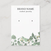 Modern Watercolor Greenery Jewelry Display Card Visitenkarte (Vorderseite)