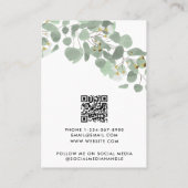 Modern Watercolor Greenery Jewelry Display Card Visitenkarte (Rückseite)