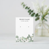 Modern Watercolor Greenery Jewelry Display Card Visitenkarte (Stehend Vorderseite)