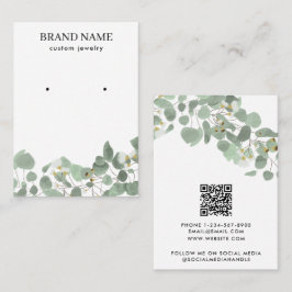 Modern Watercolor Greenery Jewelry Display Card Visitenkarte