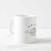 Modern Watercolor Hello Pumpkin Kaffeetasse (Vorderseite Links)