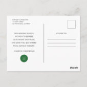 Modern Watercolor Holly Foliage Holiday Grüße Postkarte (Rückseite)