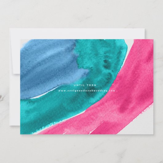 Modern Watercolor Hot Pink Save the Date (Rückseite)