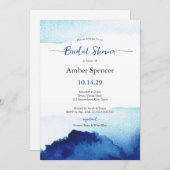 Modern Watercolor Indigo Blue Brautparty Einladung (Vorne/Hinten)