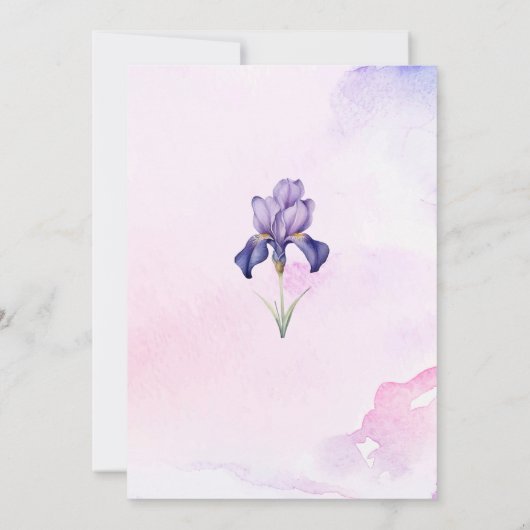 Modern Watercolor Iris Lilac Brautparty Brunch Einladung (Rückseite)