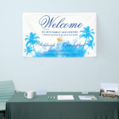 Modern Watercolor Island Beach Palms Willkommen Banner (Messeveranstaltung)